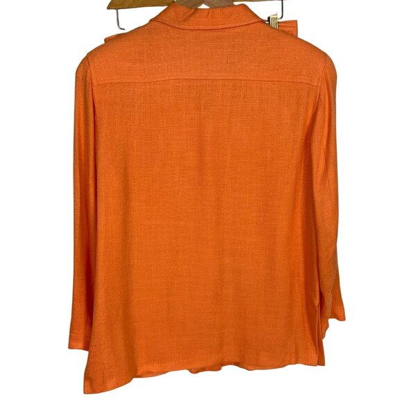 Vintage Y2K Peach Woven Skirt Suit By Susan Bristol Size 10 Blazer 14 Skirt 90s - Picture 4 of 15